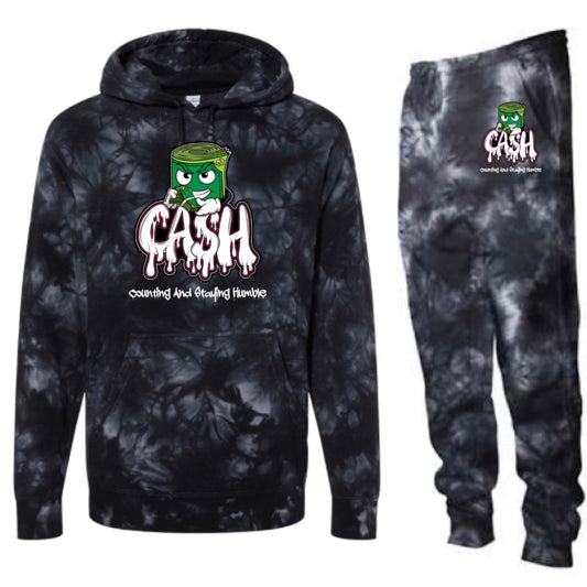 (LIMITED EDITION) WHITE DRIP BLACK TIE-DYE