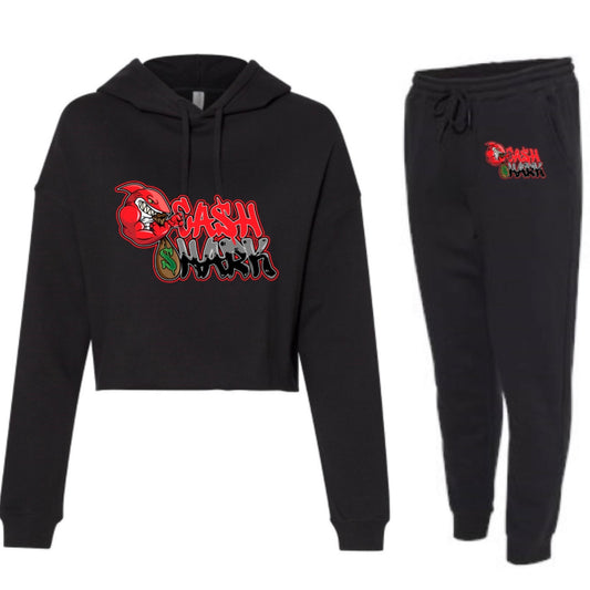 BLOODY RED BULL SHARK CROP SWEATSUIT