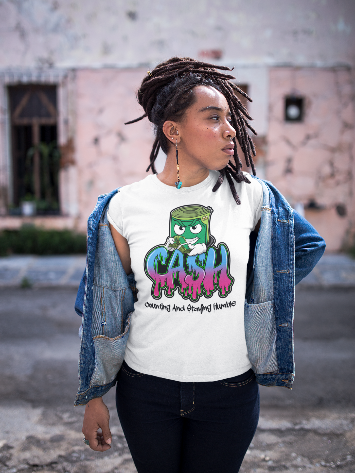 BLUE/PINK BANK-ROLL T-SHIRT