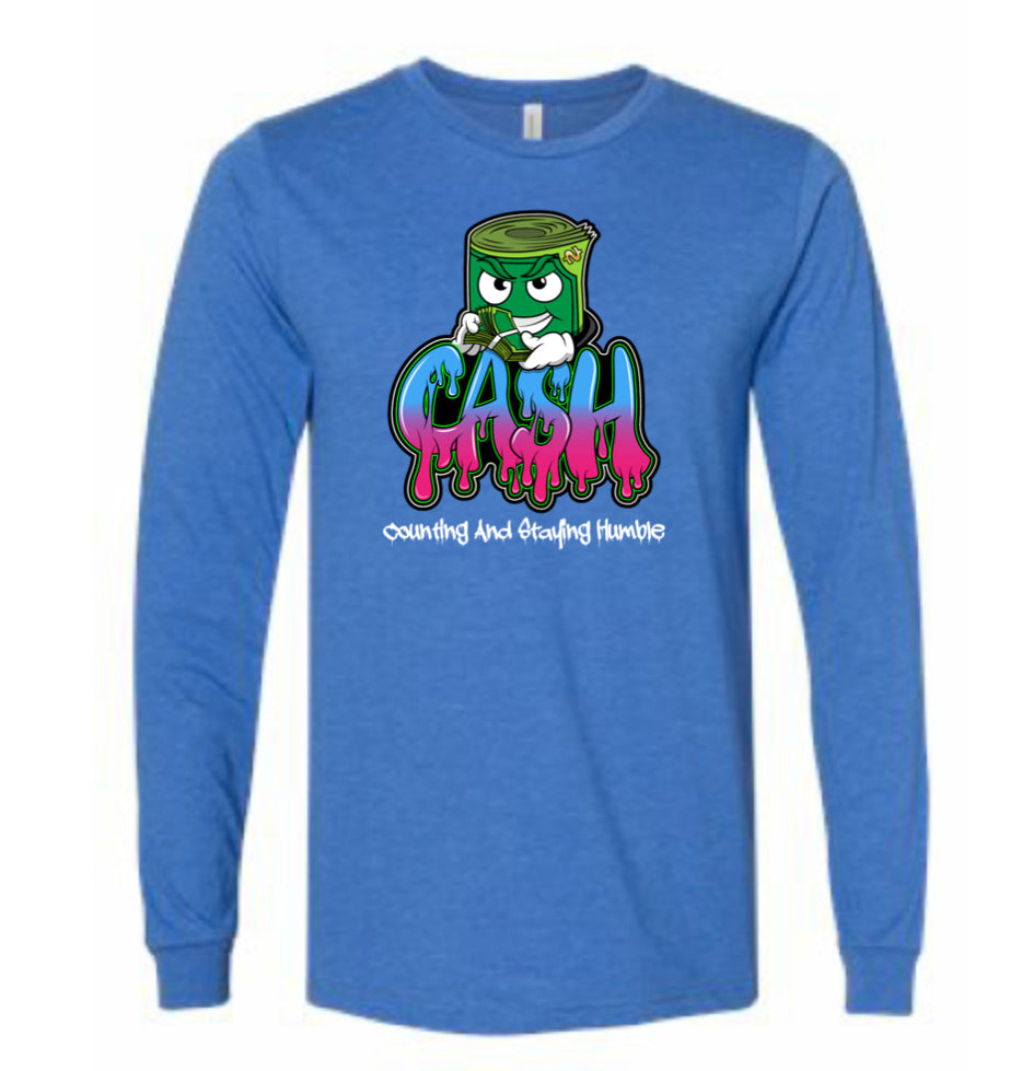 BLUE/PINK BANK-ROLL LONG SLEEVE