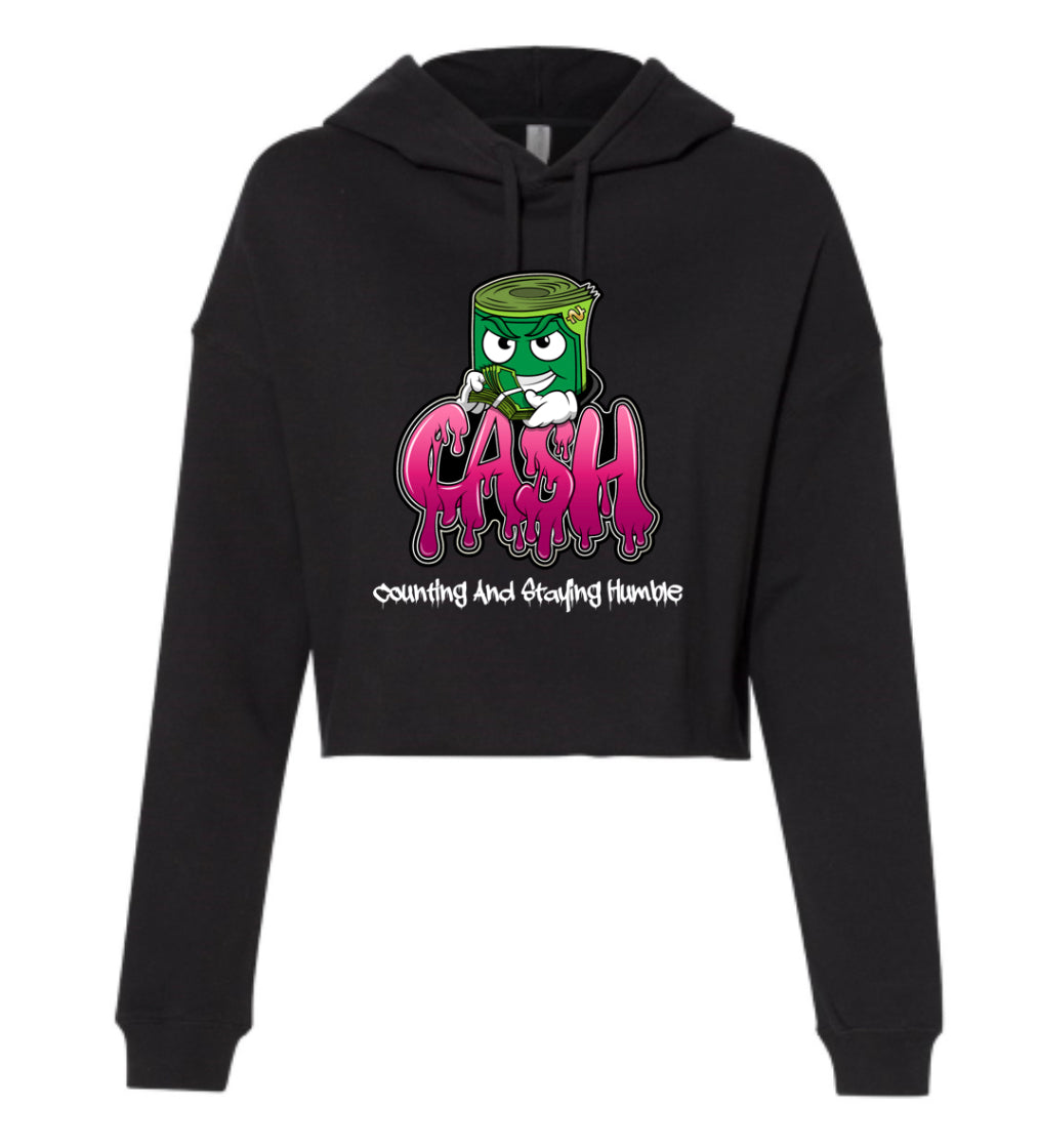 SAVAGE PINK BANK-ROLL CROP SWEATSUIT