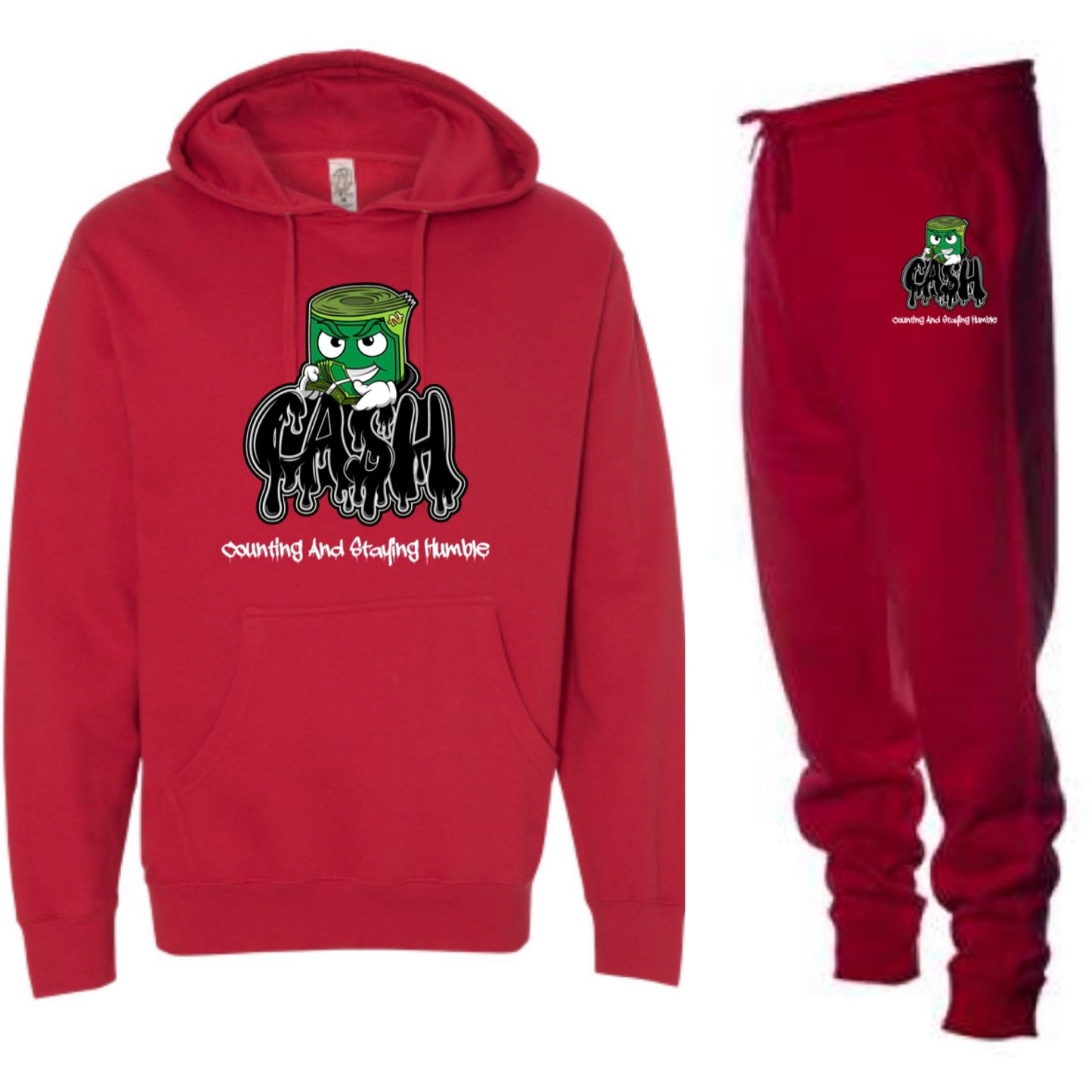 BLACK BANK-ROLL RED SWEATSUIT